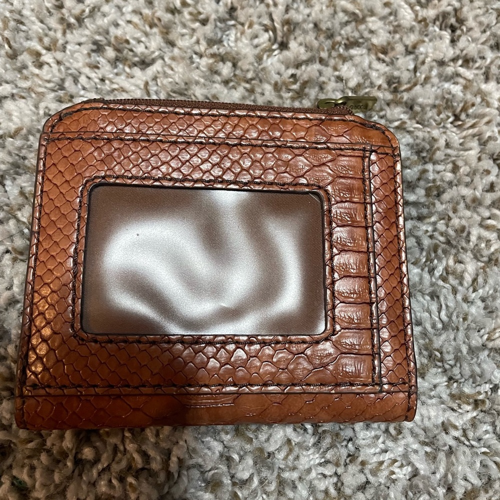 NEW FOSSIL JORI BAKED CLAY BROWN PYTHON PRINT, BIFOLD WALLET - Picture 9 of 12